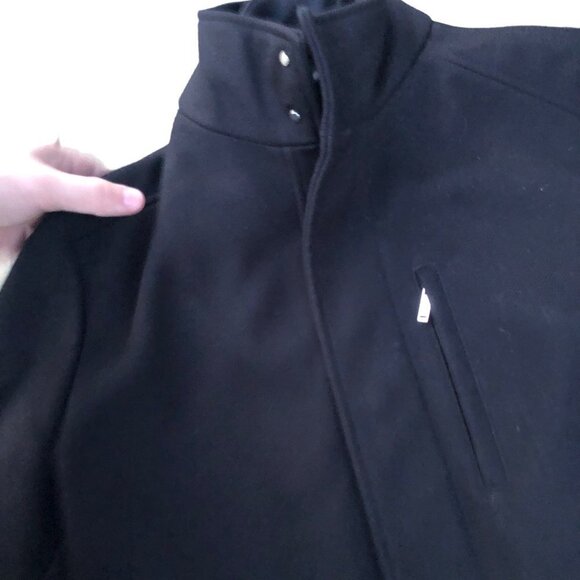 Zara Long Jacket Black With Zipper Large - Picture 8 of 10